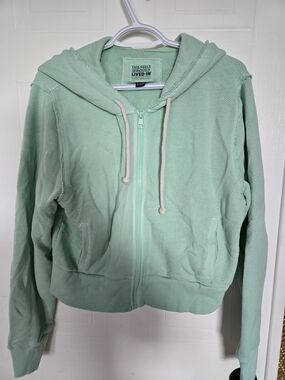American Eagle Outfitters Mint Green Zip-Up Hoodie